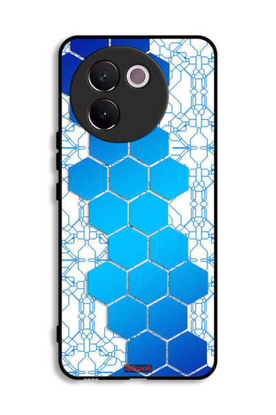 Tolwak غطاء حماية لهاتف Vivo V30e 5G بنمط شبكة أيقونات سداسية الأضلاع