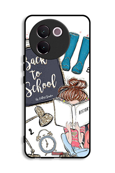 Tolwak غطاء حماية Vivo V30e 5G بطبعة فتاة العودة إلى المدرسة تقرأ التاريخ