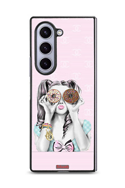 Tolwak غطاء حماية لهاتف Samsung Galaxy Z Fold6 يحمل قطعتين من الدونات