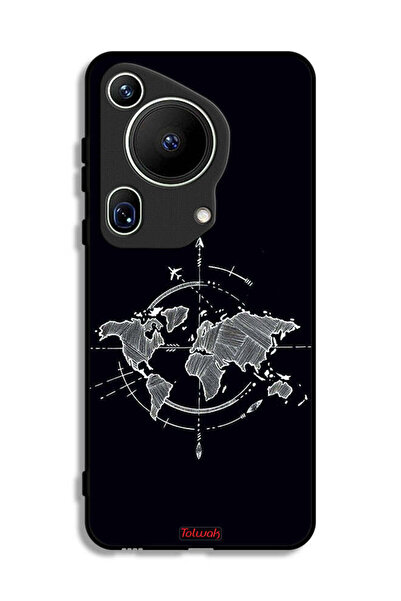 Tolwak غطاء حماية فائق لهاتف هواوي بيورا 70 بتصميم فن البوصلة