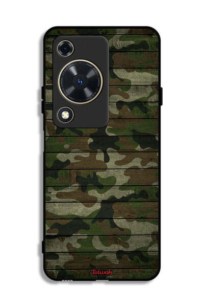 Tolwak غطاء حماية لهاتف هواوي إنجوي 70 بنمط خشبي مموه