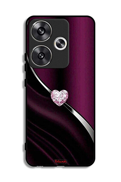 Tolwak غطاء حماية لهاتف شاومي ريدمي توربو 3 5G بتصميم قلب ماسي
