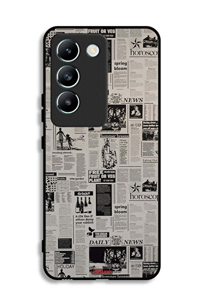 Tolwak Vivo V30 Lite 4G Protective Case Cover Newspaper Recording
