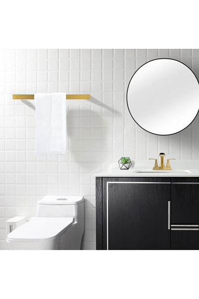 LUXXO Suport prosop baie, metal, auriu periat, 60 cm, oțel inoxidabil