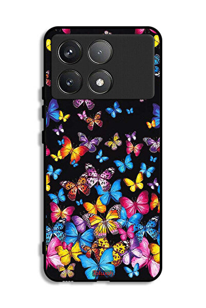 Tolwak Xiaomi Poco F6 Pro Protective Case Cover Colorful Butterflies