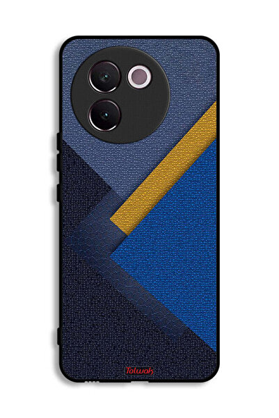 Tolwak غطاء حماية لهاتف Vivo V30e 5G بنقشة مثلثات جلدية