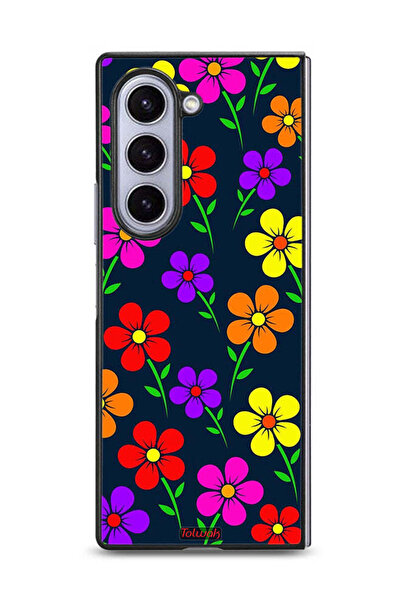 Tolwak غطاء حماية لهاتف سامسونج جالاكسي زد فولد 6 - زهور ملونة