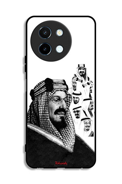 Tolwak غطاء حماية لهاتف Vivo Y38 5G، ملصق فني أبيض وأسود لملوك المملكة العربي...