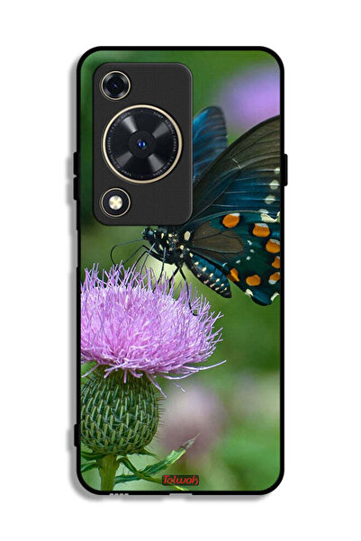 Tolwak غطاء حماية لهاتف هواوي إنجوي 70 بتصميم فراشة تجلس على زهرة