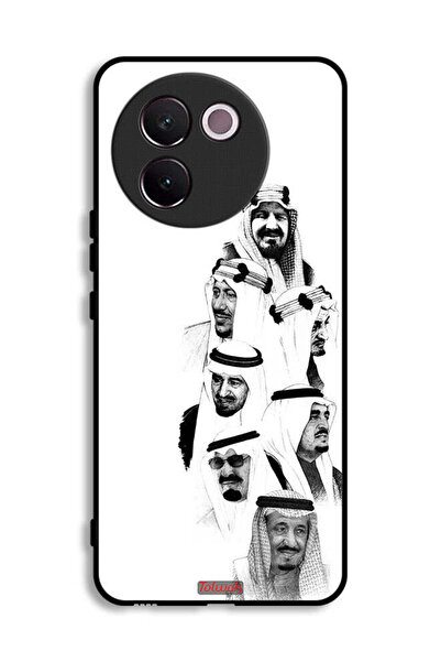 Tolwak غطاء حماية لهاتف فيفو V30e 5G، تصميم ملوك السعودية، أسود وأبيض
