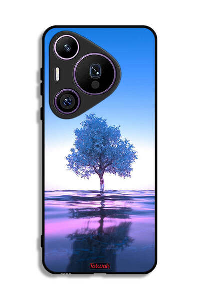 Tolwak غطاء حماية هواوي بيورا 70 برو بتصميم شجرة نيون وانعكاس مائي وفن رقمي