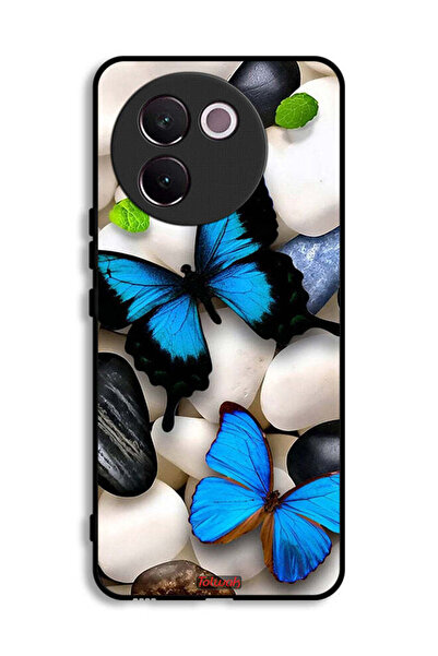 Tolwak غطاء حماية لهاتف Vivo V30e 5G بنقشة فراشات على أحجار