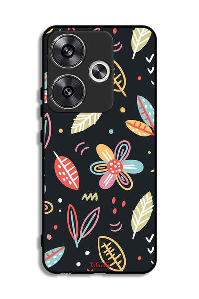 Tolwak غطاء حماية لهاتف شاومي ريدمي توربو 3 5G بطبعة زهور وأوراق فنية تجريدية