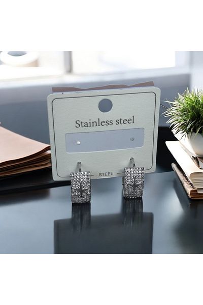 İNN JEWELLERY Steel Earrings Tarnish-Free Antiallergic Star Figured (2 Years Importer Guaranteed)