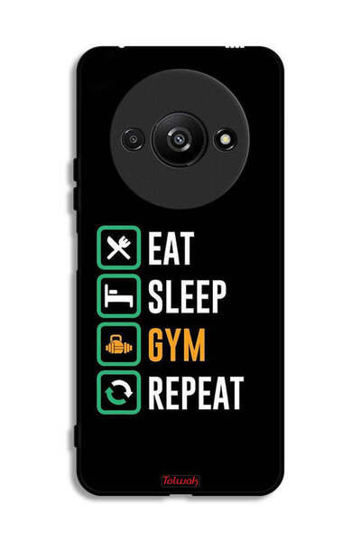 Tolwak Xiaomi Redmi A3 4G Protective Case Cover Eat Sleep Gym Repeat