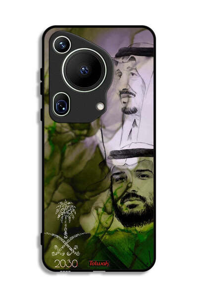 Tolwak غطاء حماية فائق من هواوي بيورا 70 - ملصق فني للملك سلمان وولي العهد محمد