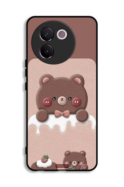 Tolwak غطاء حماية لهاتف Vivo V30e 5G بتصميم دب الفراولة