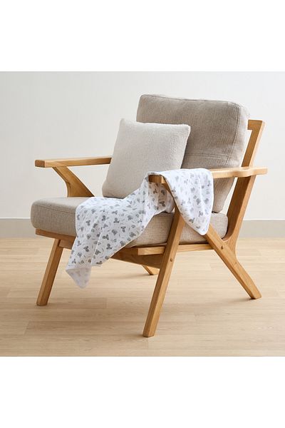Juniors All-Over Animal Print Receiving Blanket with Piping Detail - 70x70 cm