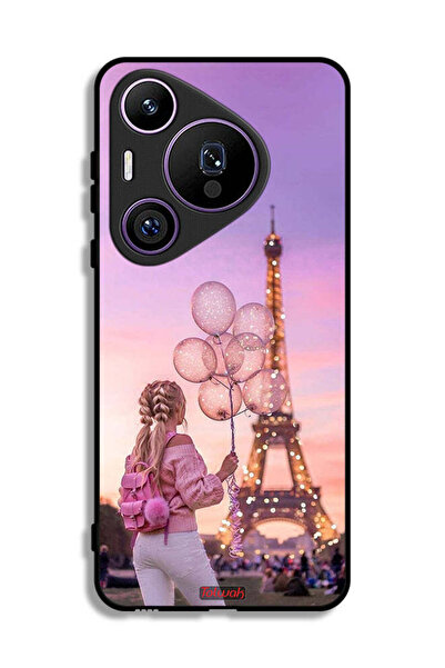 Tolwak غطاء حماية لهاتف هواوي بيورا 70 برو - فتاة تحمل بالونات
