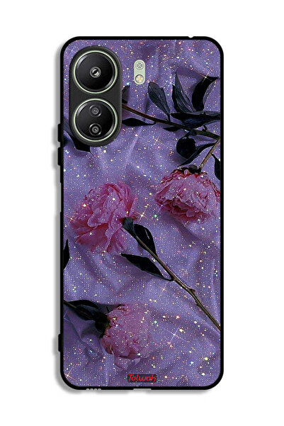 Tolwak غطاء حماية لهاتف شاومي ريدمي 13 سي بنقشة ورود لامعة