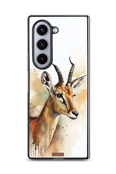 Tolwak غطاء حماية لهاتف Samsung Galaxy Z Fold6 بتصميم فن تجريدي من الغزلان