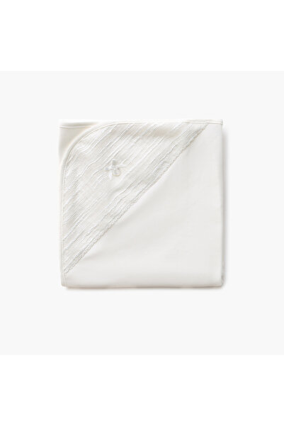 giggles Textured Receiving Blanket with Hood - 70x70 cm