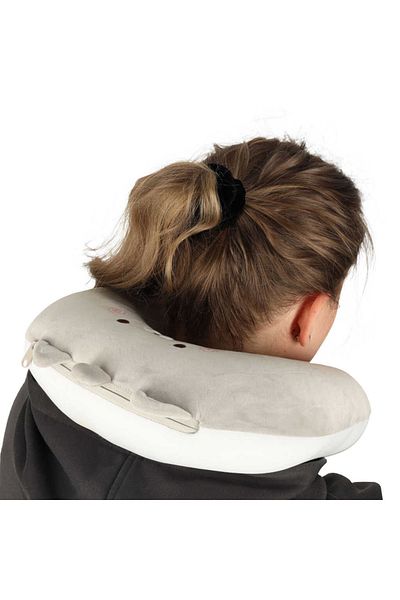 Micostore 2 in 1 Travel Pillow with Plush Cat Toy, Ergonomic, For Children, Sleep and Relaxation