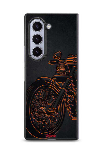 Tolwak غطاء حماية لهاتف Samsung Galaxy Z Fold6 بتصميم دراجة عتيقة