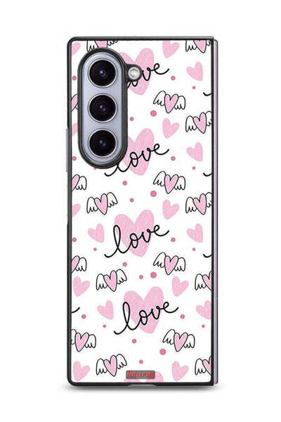 Tolwak غطاء حماية لهاتف Samsung Galaxy Z Fold6 بنمط فني على شكل حب وقلب