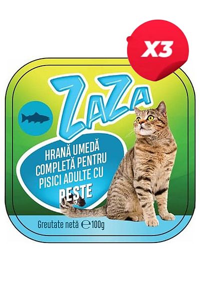 Zaza Cat Food with Fish 100 g x3 PCS