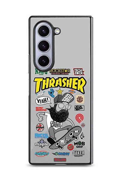 Tolwak غطاء حماية لهاتف Samsung Galaxy Z Fold6 بملصق Thrasher