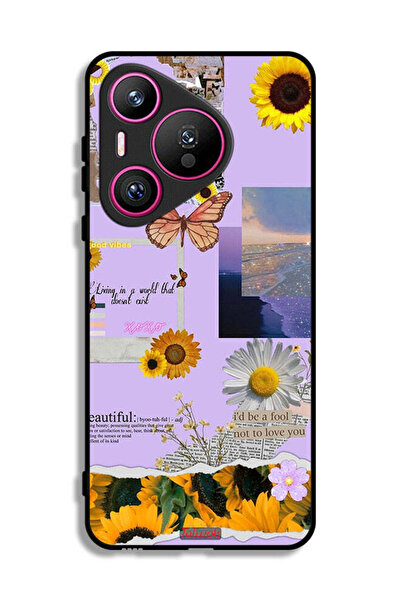 Tolwak غطاء حماية لهاتف هواوي بيورا 70 بملصقات عباد الشمس الجميلة