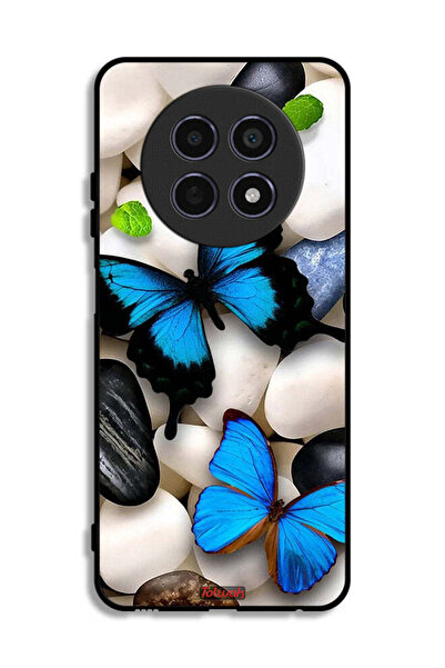 Tolwak Realme 12 5G Protective Case Cover Butterflies On Stones