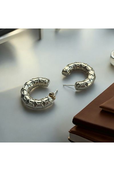 İNN JEWELLERY Steel Earrings Anti-Tarnish Anti-Allergic Vintage Figured (2 Years Importor Warranty)