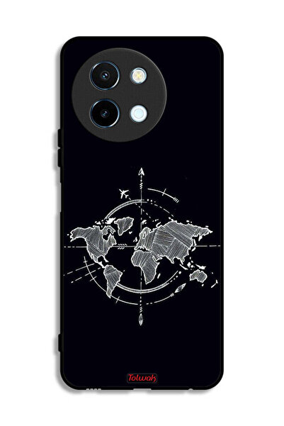 Tolwak غطاء حماية Vivo Y38 5G بتصميم فن البوصلة