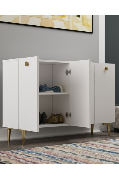 cantek dizayn BETTYCT AYAKKABILIK BEYAZ-BEYAZ-ALTIN