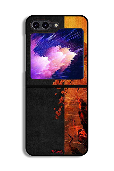 Tolwak غطاء حماية لهاتف Samsung Galaxy Z Flip6 بألوان الخريف الفنية