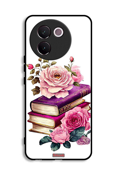 Tolwak Vivo V30e 5G Protective Case Cover Roses And Books