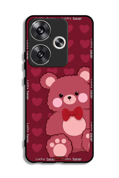 Tolwak غطاء حماية لهاتف Xiaomi Poco F6 5G بتصميم الدب المحظوظ