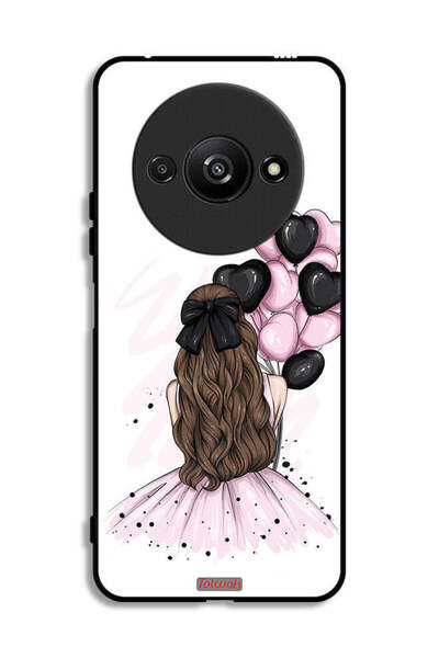 Tolwak غطاء حماية لهاتف Xiaomi Redmi A3 4G يحمل صورة فتاة تحمل بالونات فنية