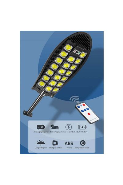 divendi-ro Solar street lamp W7102B-7 with 20 COB LEDs, motion sensor and remote control, IP65, black