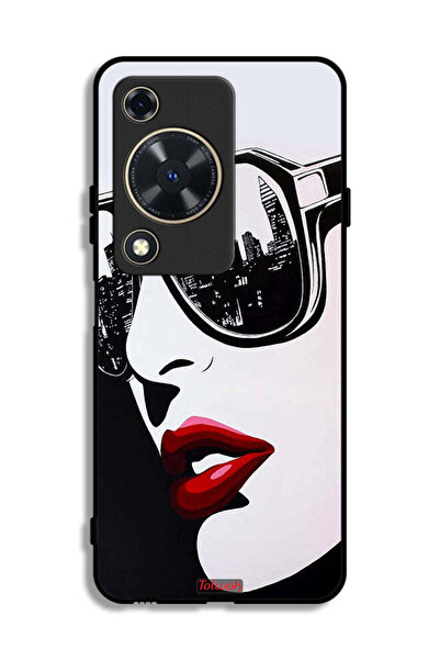 Tolwak غطاء حماية لهاتف هواوي إنجوي 70 بتصميم وجه فتاة وفن تجريدي