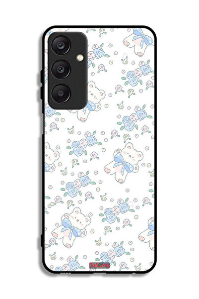 Tolwak غطاء حماية لهاتف سامسونج جالاكسي A25 5G مع رمز دب تيدي لطيف وزهور