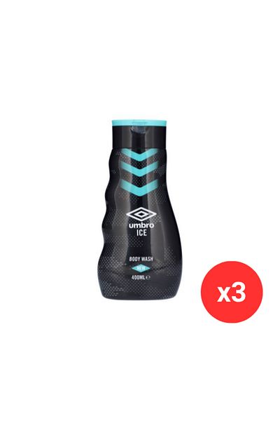 UMBRO Gel de duș Ice Men, 400 ml x 3 bucăți