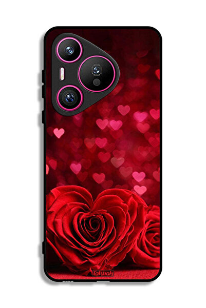 Tolwak غطاء حماية هواوي بيورا 70 بتصميم زهور على شكل قلب وفن تجريدي