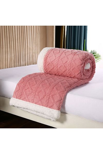 Generic Luxurious Extra Thick Reversible Jacquard Sherpa Blanket Factory OME Warm Soft Plush TAFU Fleece Jac