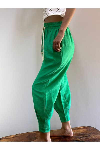 Gönülden Tasarım Green Elastic Shile Diaper Pull-Up Women's Pants Size S