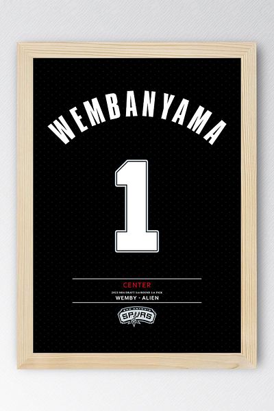 Saturn Victor Wembanyama Framed Picture - NBA San Antonio Spurs Jersey