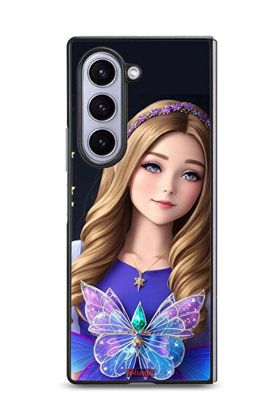 Tolwak غطاء حماية لهاتف سامسونج جالاكسي زد فولد 6 - فتاة فراشة لطيفة