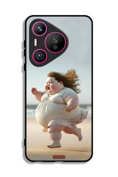 Tolwak غطاء حماية هواوي بيورا 70 بتصميم فتاة سمينة تركض
